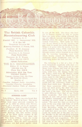 The B.C. Mountaineer 1928 May cover